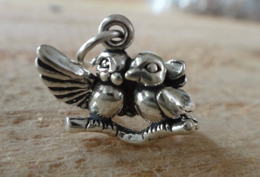 Two Love Birds Branch Wedding Charm