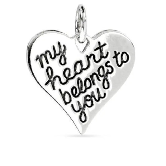 “My Heart Belongs To You” Heart Charm