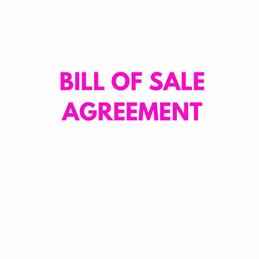 Bill of Sale Agreement