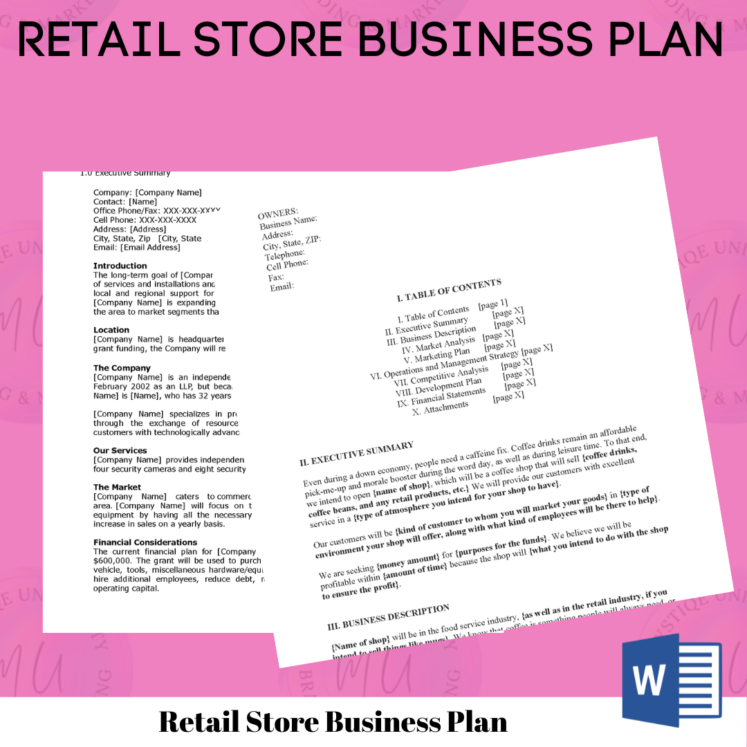 Retail Store Business Plan