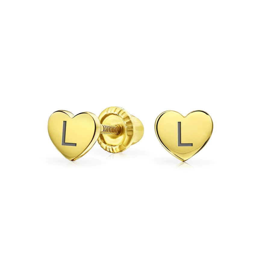 Tiny 14K Yellow Gold Heart Stud Earring