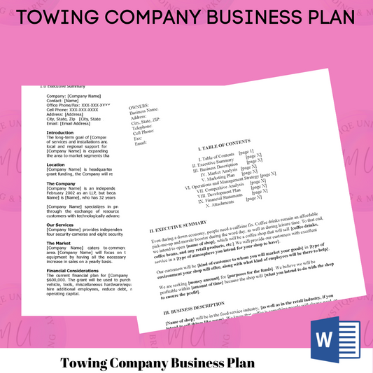 Towing Company Business Plan