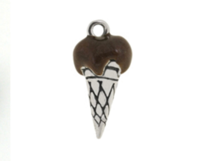 Sweet! Chocolate Ice Cream Cone Charm