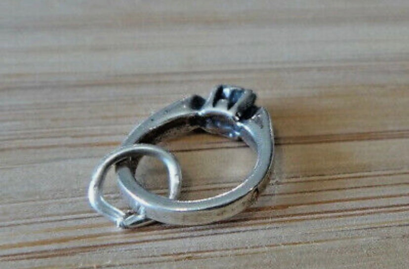 Solitaire Engagement Ring Charm