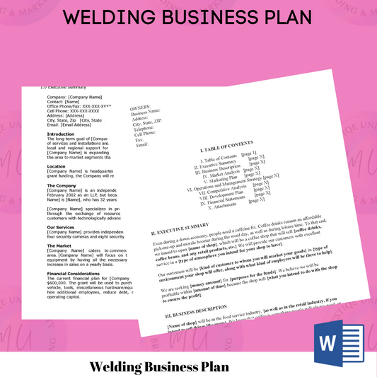 Welding Business Plan