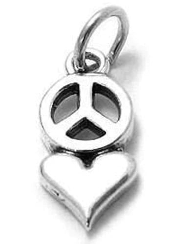 Heart and Peace Symbol Charm