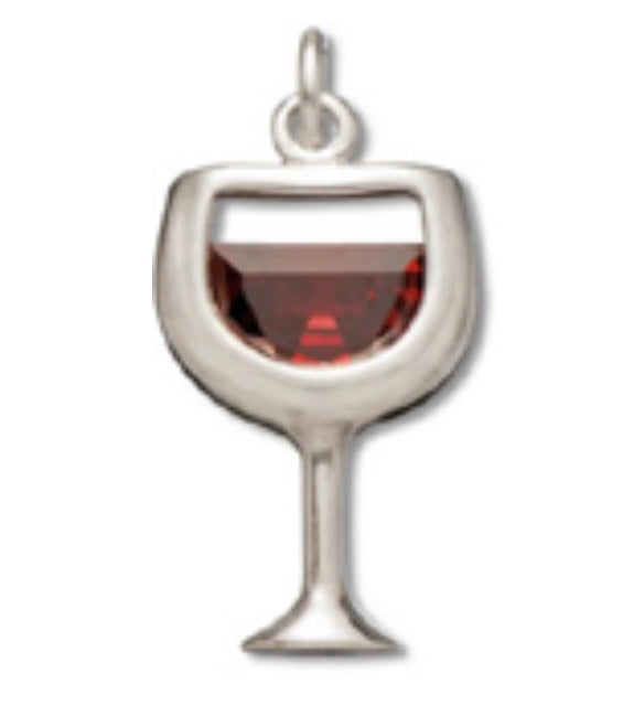 Red Wine Crystal Charm