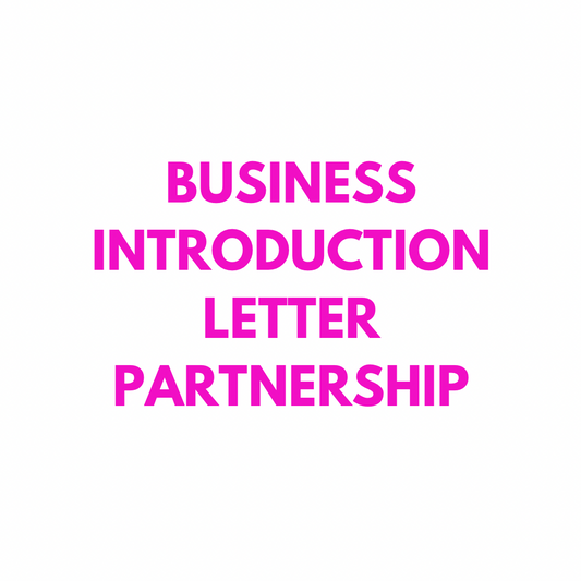 Business Introduction Letter Partnership