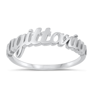 Sterling Silver Script Zodiac Ring