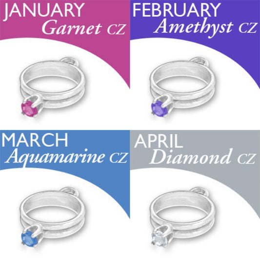 Birthstone CZ Ring Charm