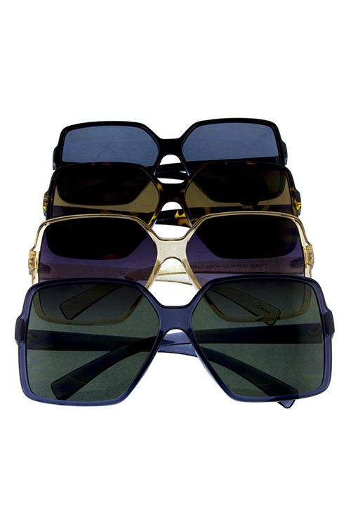 Womens plastic oversized flat square sunglasses