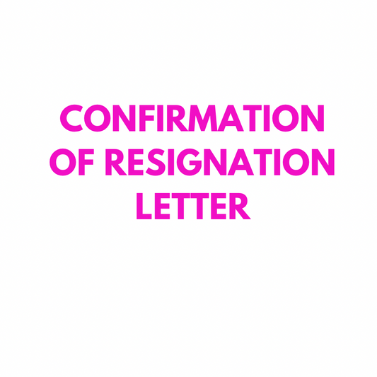 Confirmation of Resignation Letter