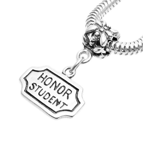 "Honor Student" Charm with Euro Bead