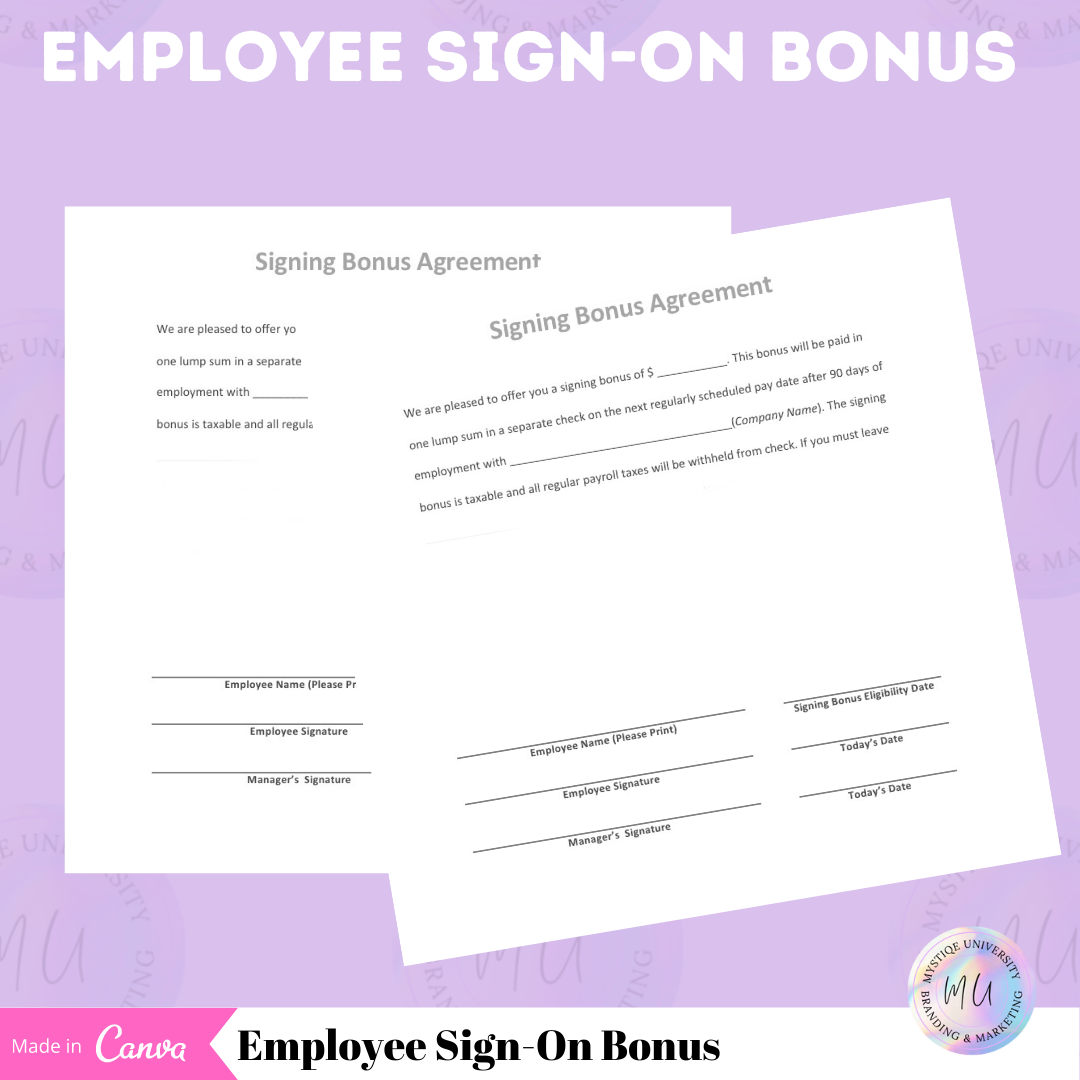 Employee Sign-On Bonus Agreement