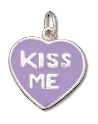 Kiss Me Enamel Heart Charm