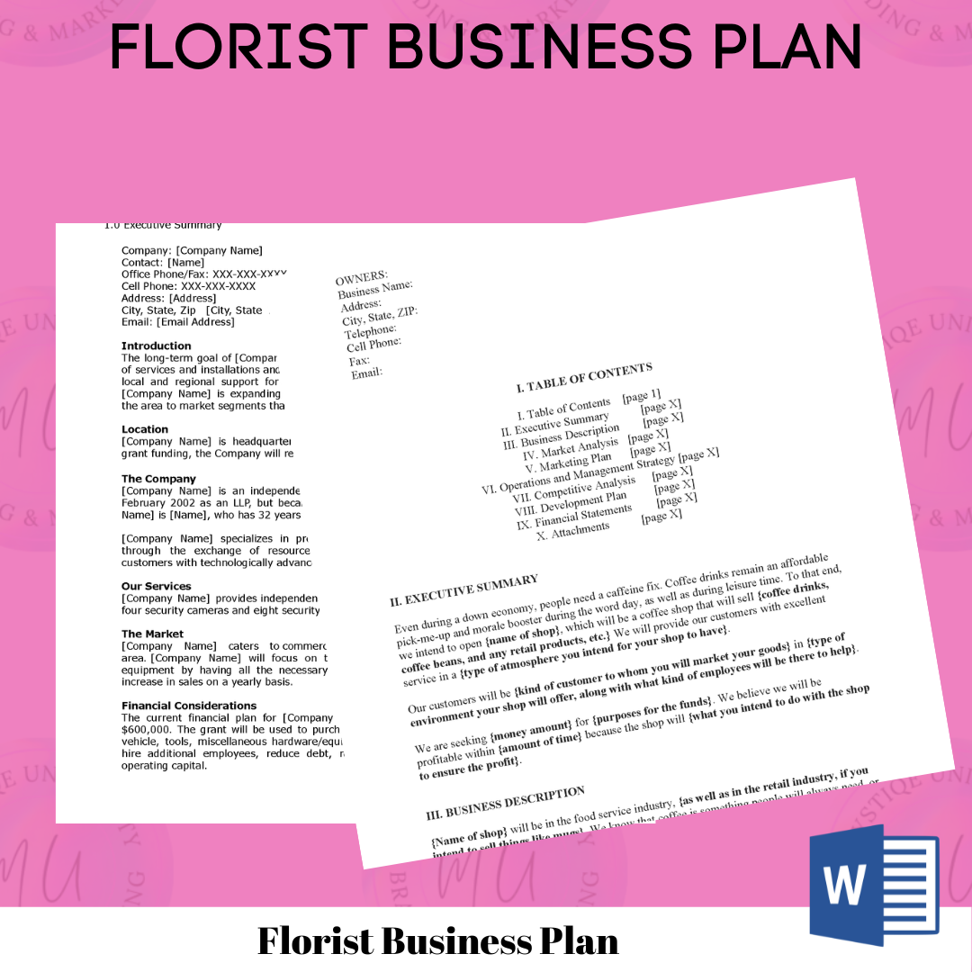 Florist Business Plan