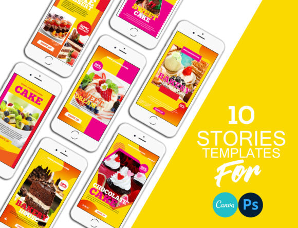 Cake Dessert Insta Story Canva Template