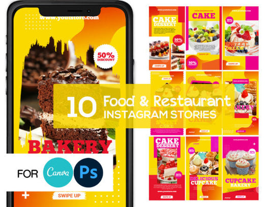 Cake Dessert Insta Story Canva Template