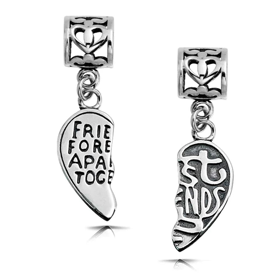 Best Friend Puzzle Two Piece Split Heart Bead Charm