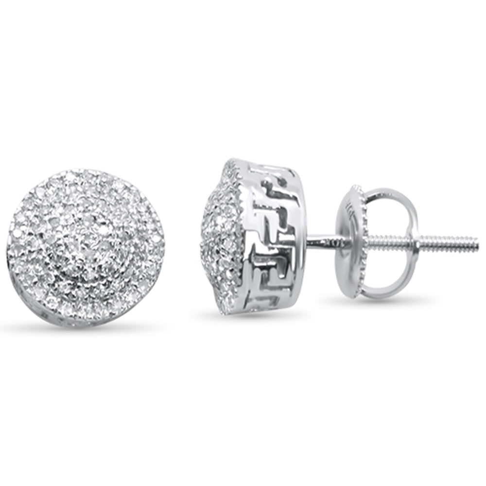 .24ct G SI 10K White Gold Round Micro Pave Diamond Stud Earrings