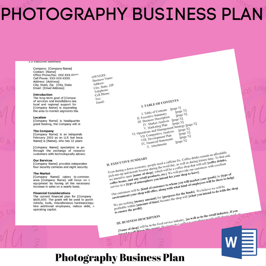 Photography Business Plan