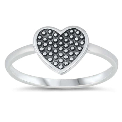 Sterling Silver Oxidized Heart Ring