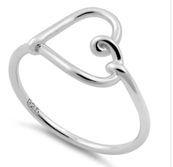 Sterling Silver Heart Knot Ring