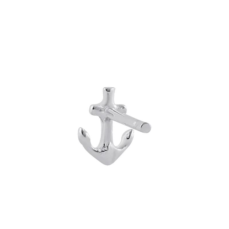 Sterling Silver Anchor Stud Earrings