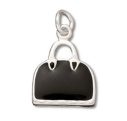 Black Enamel Purse Charm