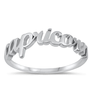 Sterling Silver Script Zodiac Ring