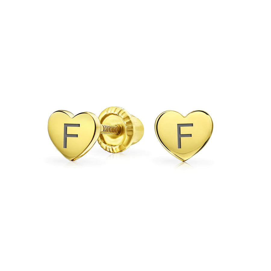 Tiny 14K Yellow Gold Heart Stud Earring