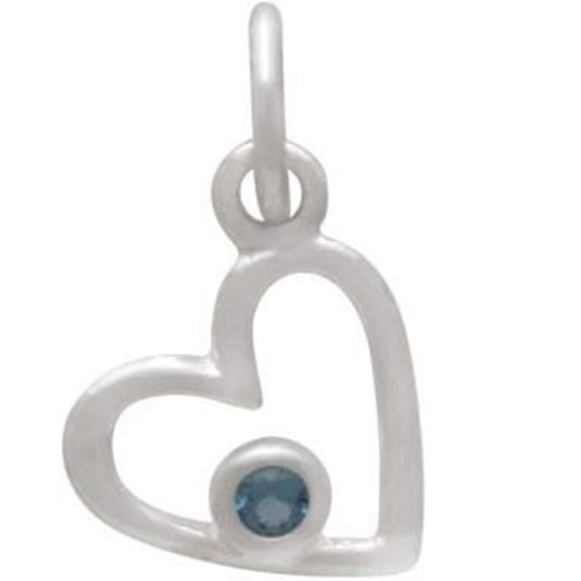 Birthstone Heart Charm