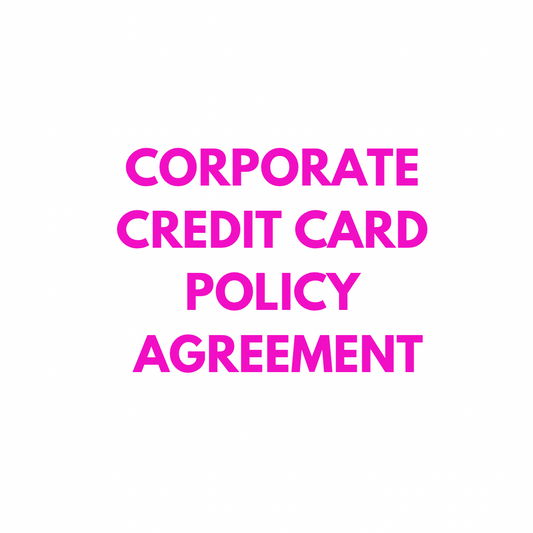 Corporate Credit Card Policy Agreement