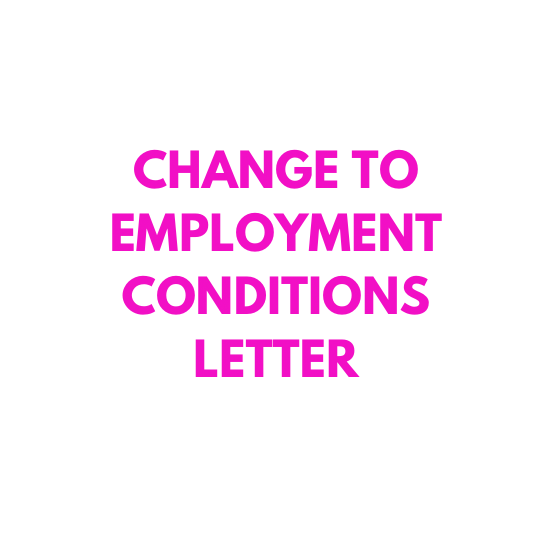 Change to Employment Conditions Letter