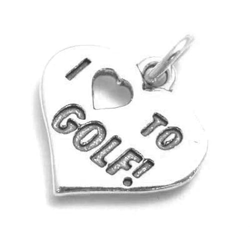 "I love to Golf” Heart Charm