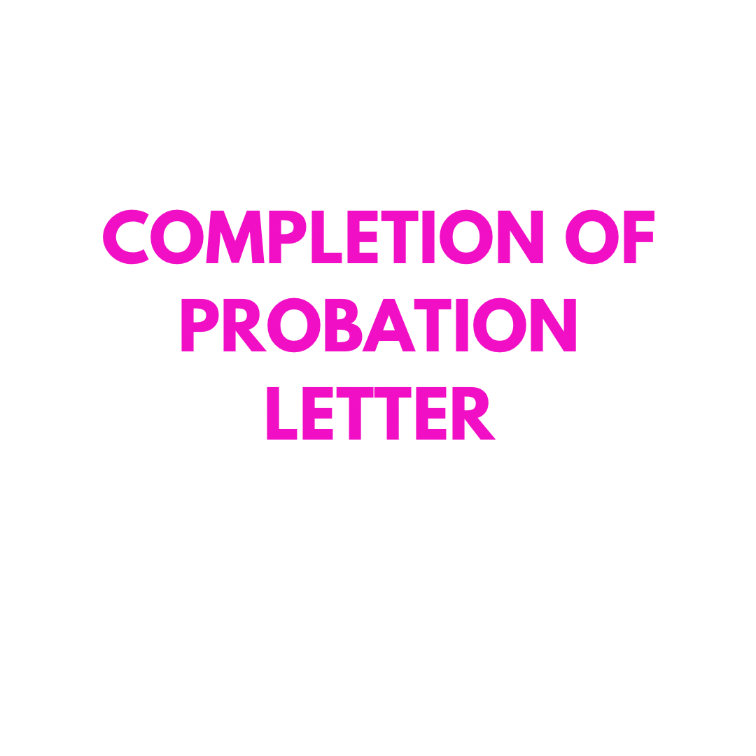 Completion of Probation Letter