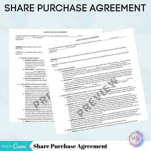 Share Purchase Agreement Template