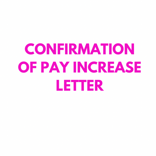 Confirmation of Pay Increase Letter