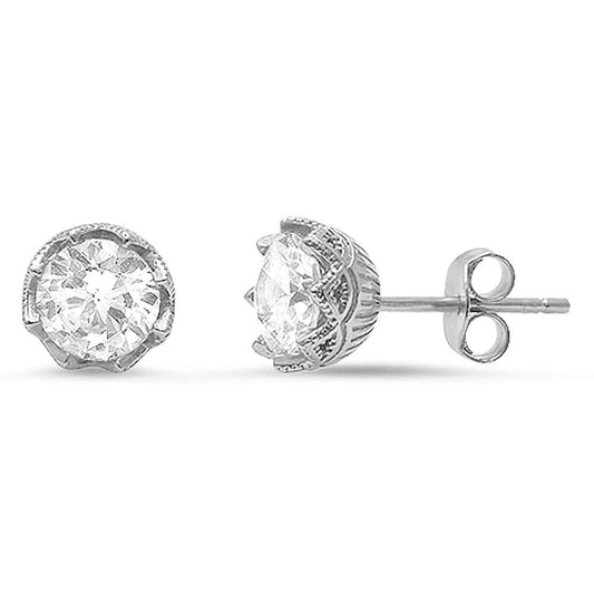 Round Cz Solitaire Stud