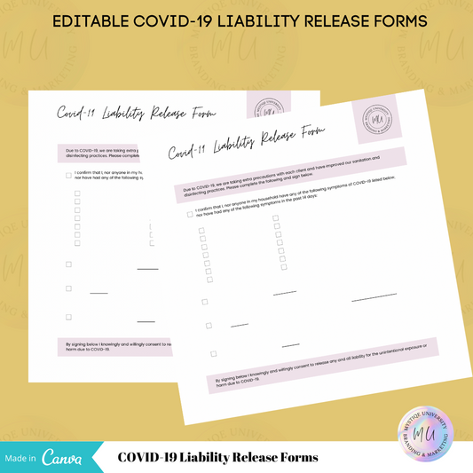 COVID-19 Waiver Liability Release Form