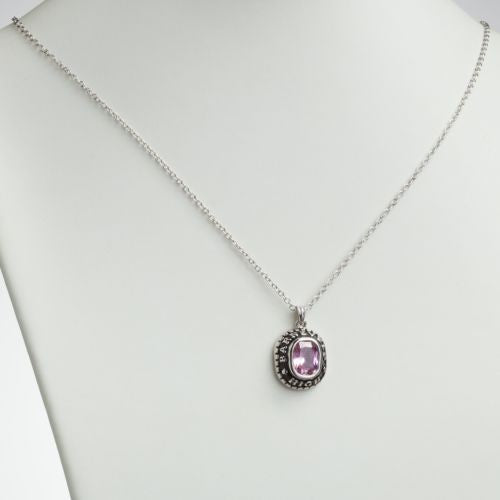 Sterling Silver Cushion-cut Birthstone Graduation Pendant