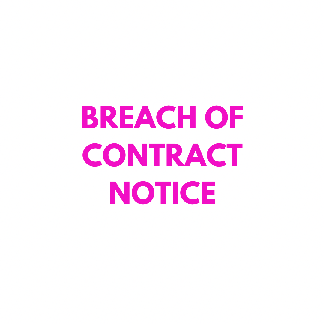 Breach of Contract Notice