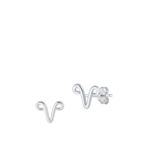 Sterling Silver Zodiac Stud Earrings