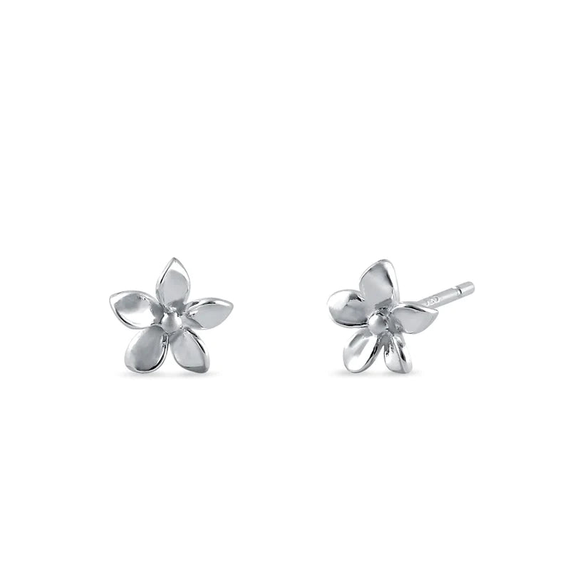 Pendientes Plumeria de Plata de Ley