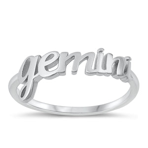 Sterling Silver Script Zodiac Ring