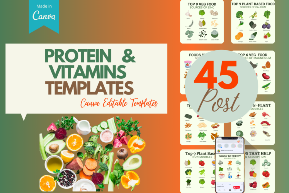 Vitamin & Protein Food Post Template