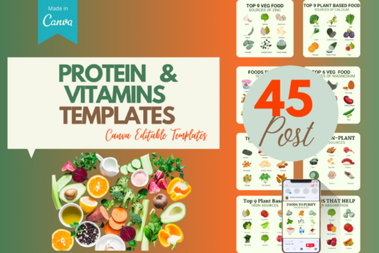 Plantilla de publicación de alimentos con vitaminas y proteínas 