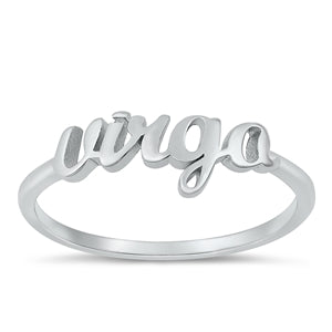 Sterling Silver Script Zodiac Ring