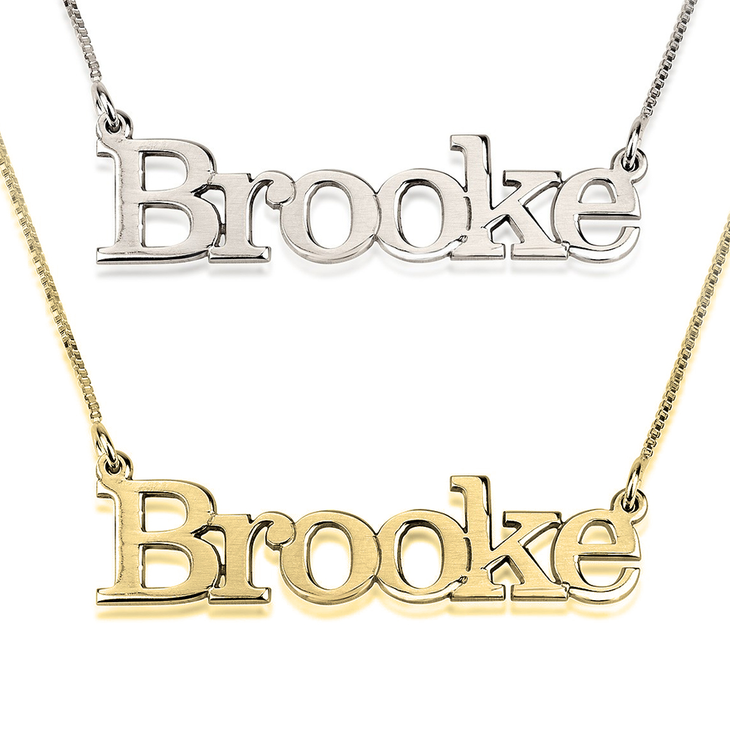 24K Gold Plated Cartoon Style Name Necklace