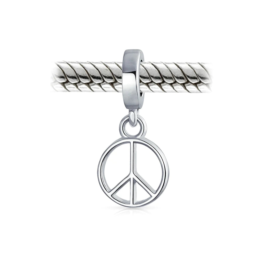 Peace Sign Dangle Bead Charm